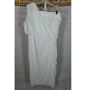 Shein Curve White Pleated Crop Top & Skirt Set Women’s 2XL NWT